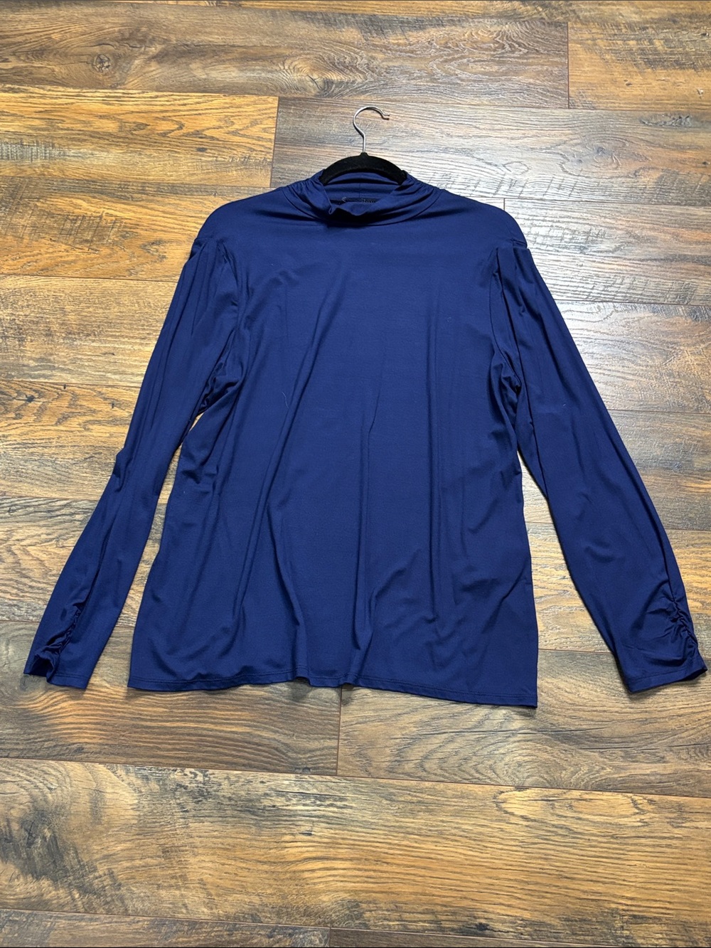 Chico's Deep Navy Long-Sleeve Mockneck Top
